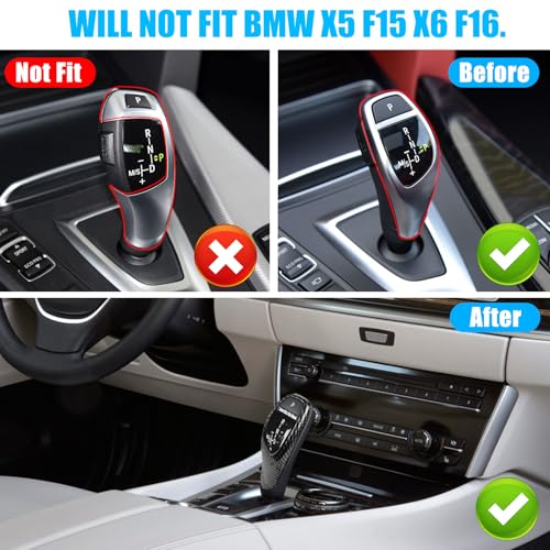 Jaronx Compatible with BMW Gear Shift Knob Cover Trim Replacement for 1F20 F212F223F30 F31 F344F32 F335F10 F116F06 F12 F13 Gear Shift Knob Panel Sticker for BMW 1 2 3 4 5 6 SeriesSport - Image 3