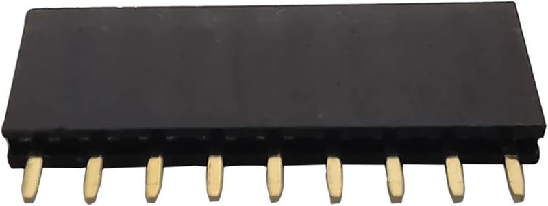 10Pcs2.54mm Pitch Single Row Female Pin Header Socket 2~40P PCB Board Connector Strip Gold Plated Pinheader Terminal(9Pin 10Pcs)