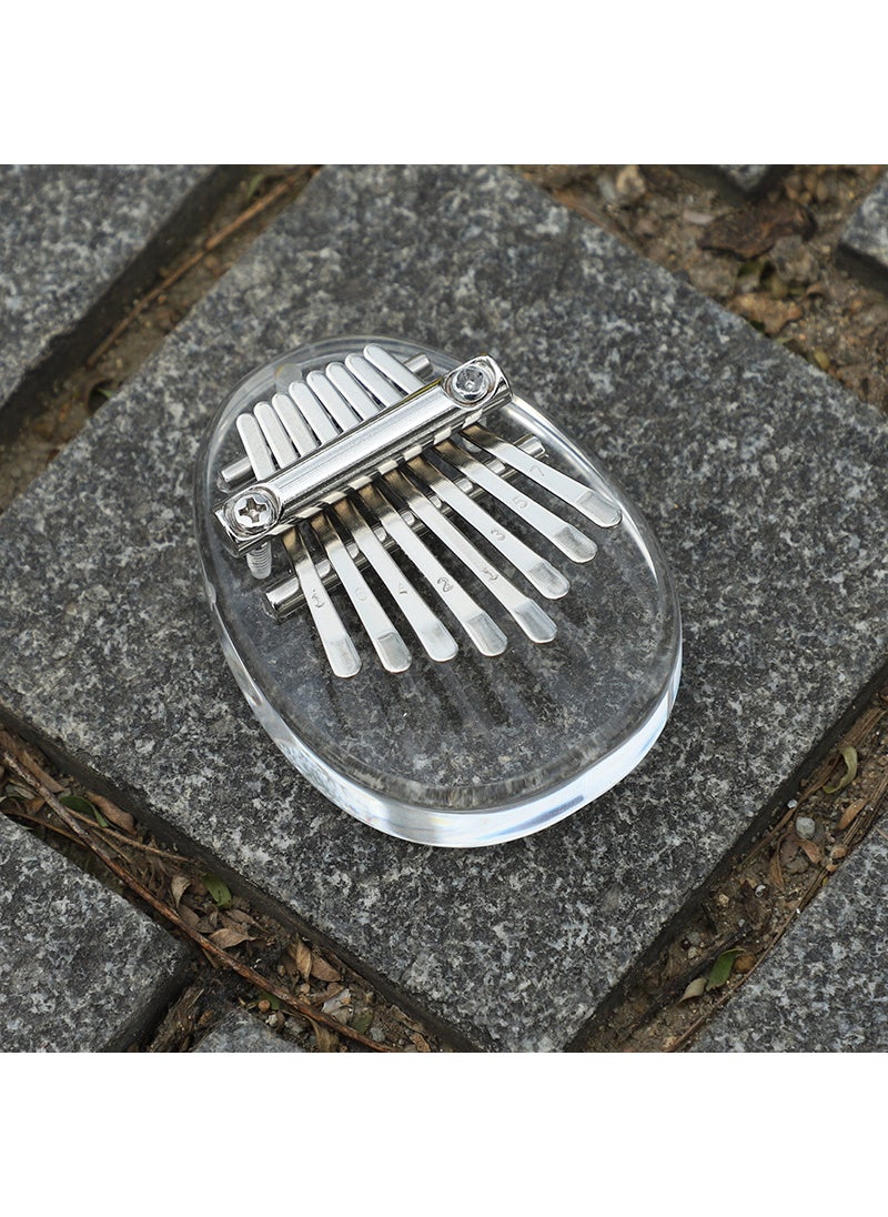 8-tone mini thumb piano kalinba solid wood crystal transparent five-finger piano portable beginner finger piano musical instrument style - Image 3