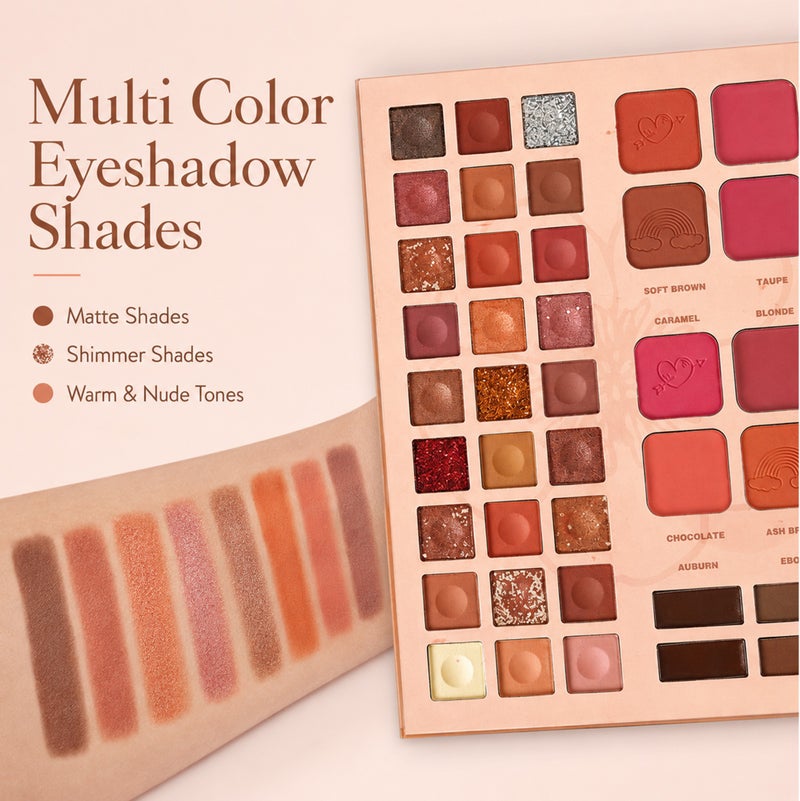 Me Now All-in-One Makeup Palette Cosmetic Set Eyeshadow Blush Highlighter Pressed Powder Brow Shades Book Style Multi Color Face Eye Kit - Image 3