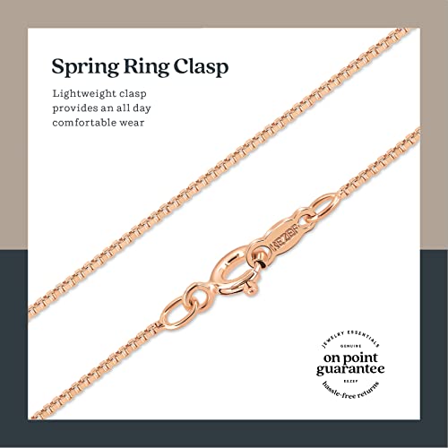 KEZEF 18k Gold Over Sterling Silver 1mm Box Chain Necklace Made in Italy | 925 Sterling Silver Necklace for Women | Rose Gold Chain for Women Men - Image 4