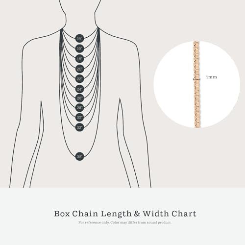 KEZEF 18k Gold Over Sterling Silver 1mm Box Chain Necklace Made in Italy | 925 Sterling Silver Necklace for Women | Rose Gold Chain for Women Men - Image 5