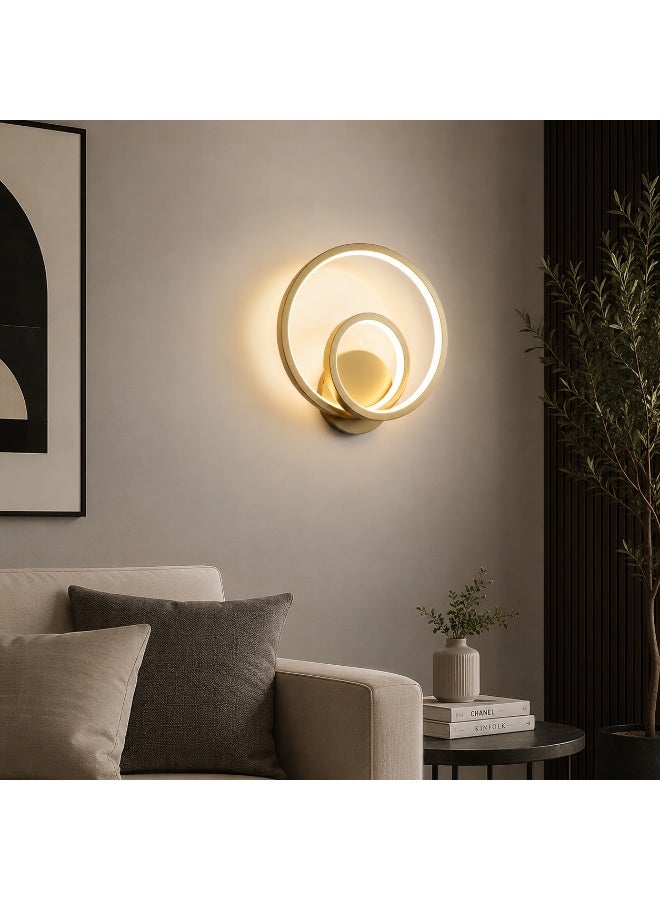 ابليك حائط LED عصري بحلقة مزدوجة، إضاءة محيطية دافئة - Image 2