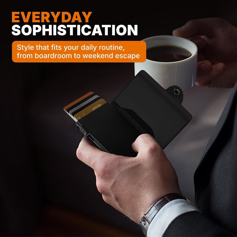 Conceal Plus Mens Wallet Credit Card Holder, Smart Pop Up RFID Wallet, Slim Minimalist Leather Front Pocket Card Case, Compact Travel Wallet RFID Blocking, Holds 4-6 Standard Cards Plus Cash & ID - Image 5