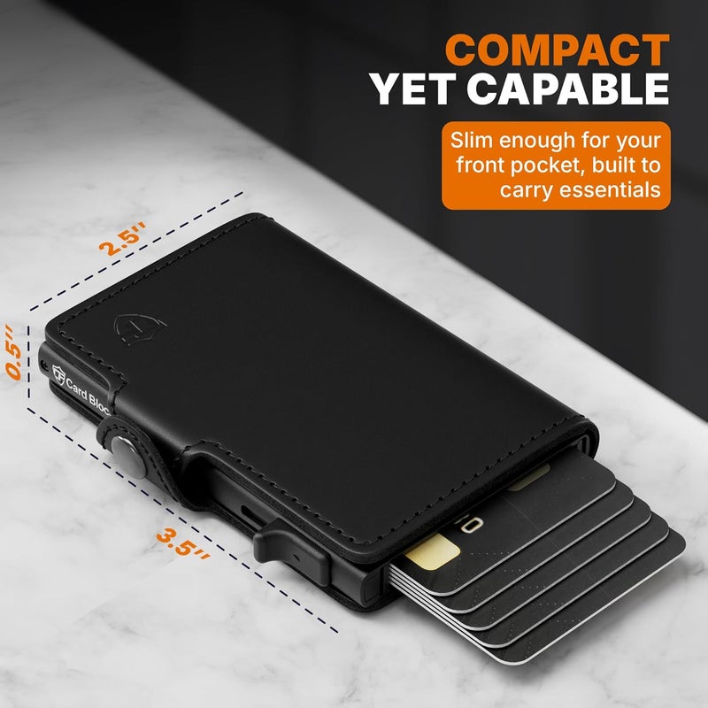 Conceal Plus Mens Wallet Credit Card Holder, Smart Pop Up RFID Wallet, Slim Minimalist Leather Front Pocket Card Case, Compact Travel Wallet RFID Blocking, Holds 4-6 Standard Cards Plus Cash & ID - Image 2