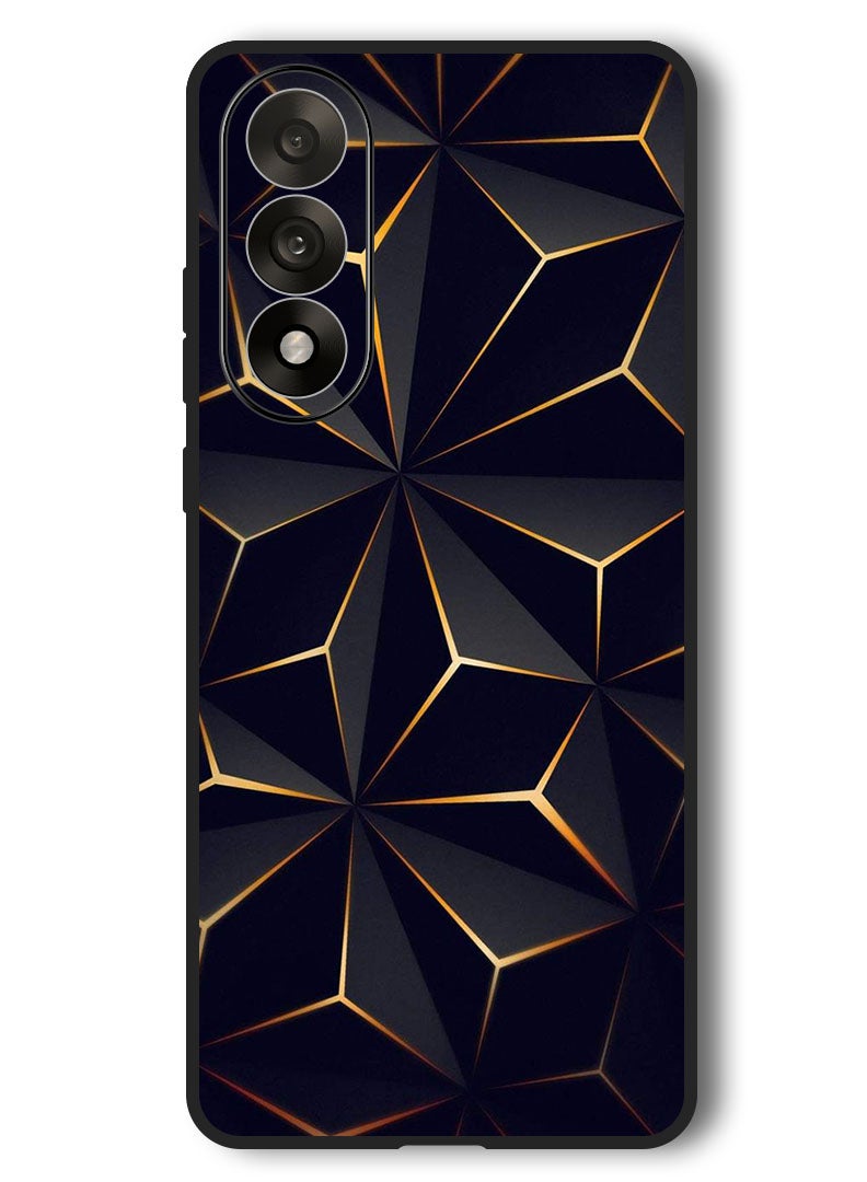 Theodor Case Compatible with OnePlus Nord 5 6.83 Inch Protection Shockproof Bumper Cover Black Gold Patter - Image 1