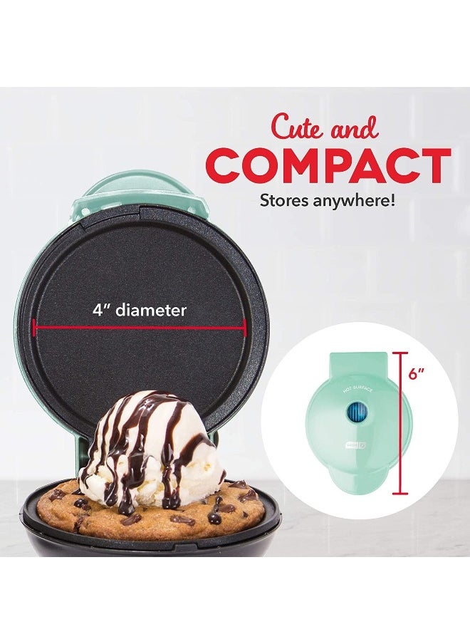 Dash DASH Mini Maker Electric Round Griddle for Individual Pancakes, Cookies, Eggs & other on the go Breakfast, Lunch & Snacks with Indicator Light + Included Recipe Book - Aqua, 4 Inch  - Image 4