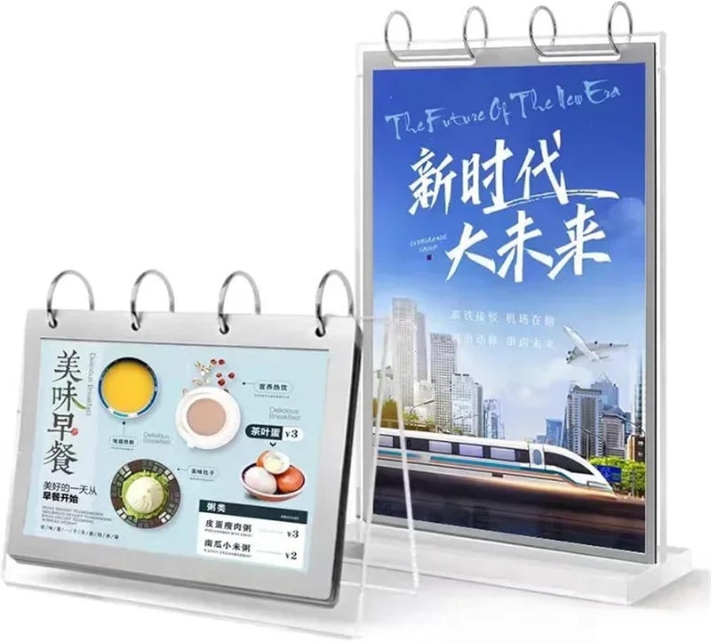 2pcs Table Card Double-Sided Menu Poster Paper Sign Holder Stand Restaurant Price Label Frame Display(Style-1) - Image 5
