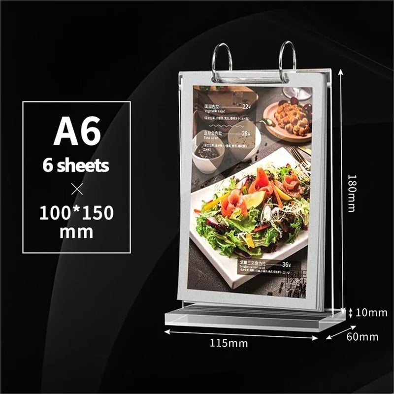 2pcs Table Card Double-Sided Menu Poster Paper Sign Holder Stand Restaurant Price Label Frame Display(Style-1) - Image 2