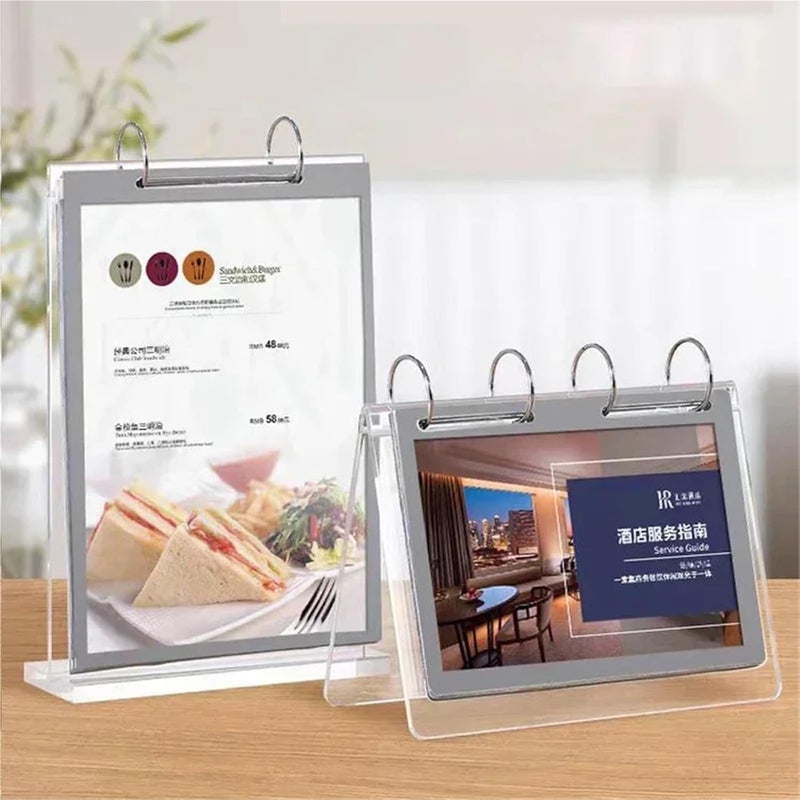 2pcs Table Card Double-Sided Menu Poster Paper Sign Holder Stand Restaurant Price Label Frame Display(Style-1) - Image 3