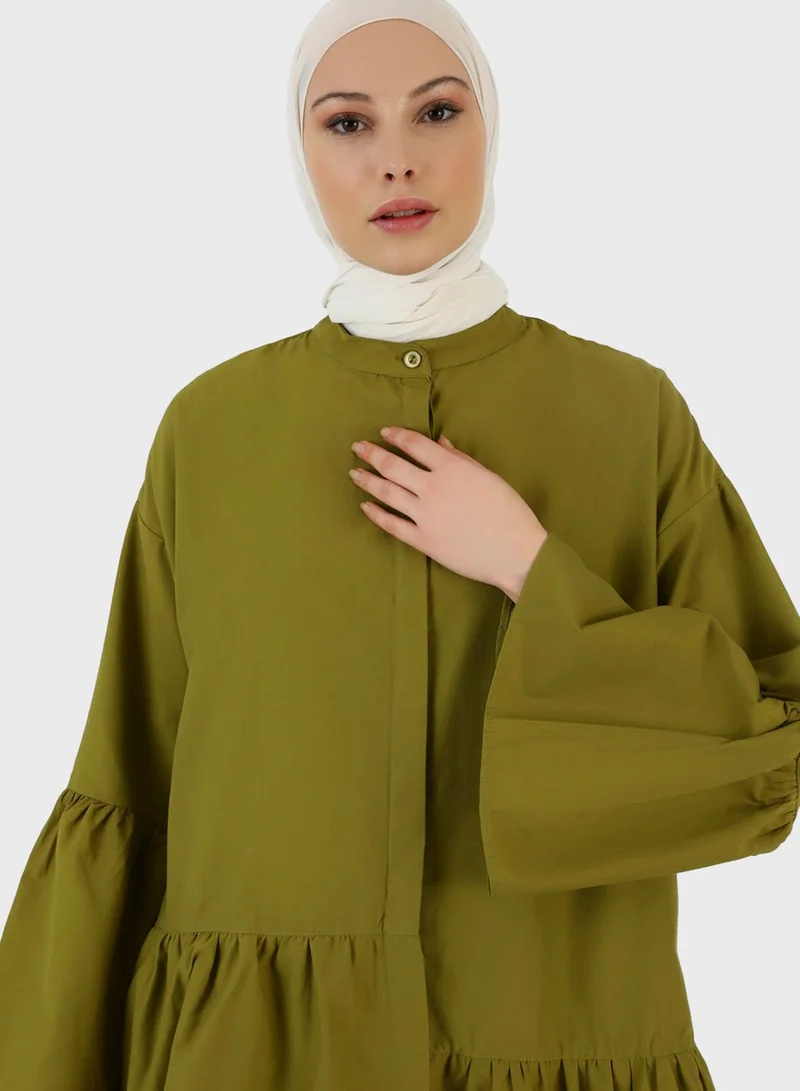 Refka by modanisa Ruffle Detail Button Down Tunic