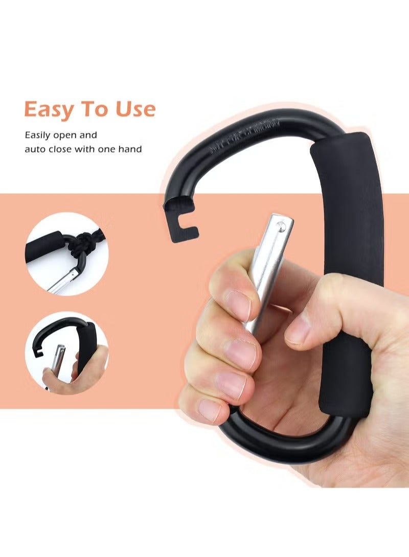 الباندا العملاقة خطافات عربة الأطفال، مشبك كبير لعربة الأطفال 6.7 بوصة، عبوة من خطافات عربة الأطفال لتعليق الحقائب والتسوق، إكسسوارات عربة الأطفال للأم، حلقة تعليق كبيرة - Image 4