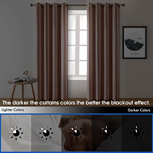 HOMEIDEAS 2 Panels Blush Pink Faux Silk Blackout Curtains, 52 X 108 Inch Room Darkening Satin Thermal Insulated Window Drapes for Bedroom, Indoor, Nursery - Image 4