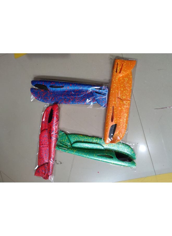 Luminous Ejection Trumpet 32cm 37cm Foam Hand Throw Aircraft Children's Graffiti Toy Aviation Model Glider-Color:32cm Blackhead Aircraft 5  - Image 1