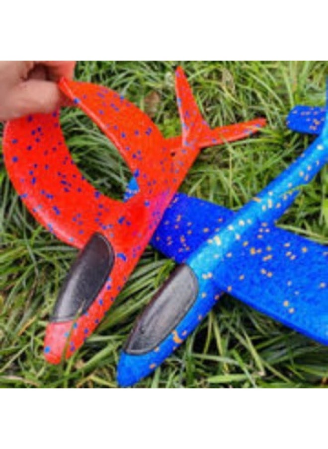 Luminous Ejection Trumpet 32cm 37cm Foam Hand Throw Aircraft Children's Graffiti Toy Aviation Model Glider-Color:32cm Blackhead Aircraft 5  - Image 4
