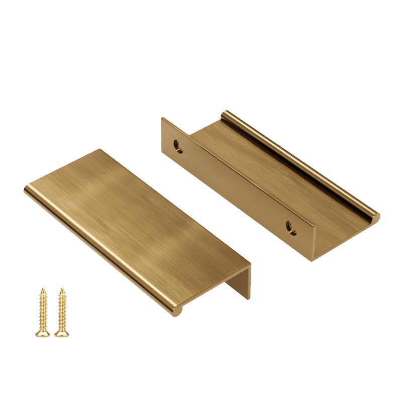 Peaha 10 Pack Kitchen Cabinet Handles 3 inch Champagne Bronze Pulls for Dresser Drawers Door Edge Finger Pull Hardware - Image 1