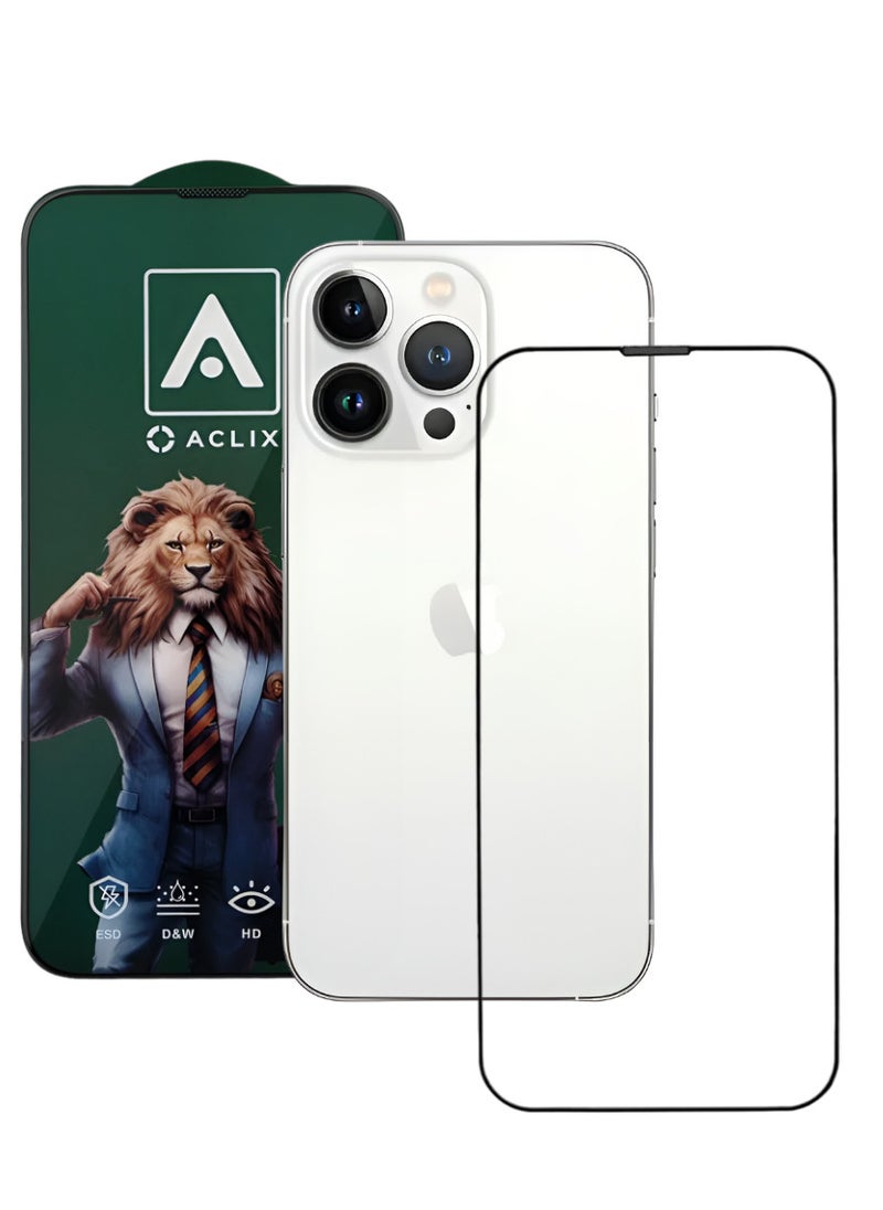 ACLIX Antistatic ESD Dustproof Premium Quality High Definition Tempered Glass Screen Protector Designed For  iPhone 13 Pro Max - Image 1
