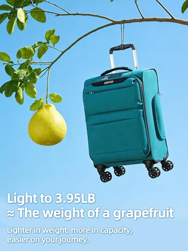 LIGHTGO 20 Inch Carry On Luggage, Softside Suitcase with Spinner Wheels, Lightweight Travel Carry On Bag for Airline Approved, TSA Lock, Water Resistant Underseat Luggage for Women Men, Turquoise - Image 4