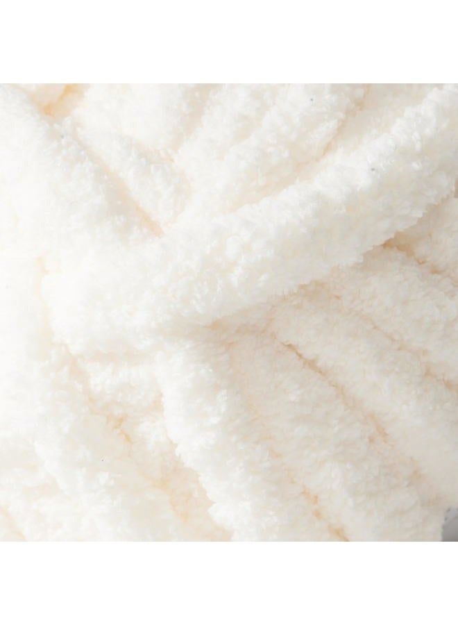 Crafted By Catherine Chunky Chenille Yarn - 2 Pack (8 oz / 227 g, 31.7 Yards Each Skein), Ivory, Gauge 7 Jumbo - Image 2