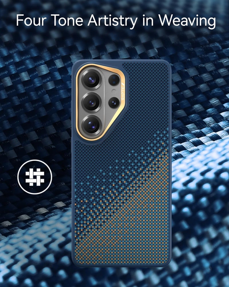RAPTIC Aramid Dual for Samsung Galaxy S26 ULTRA case [MagSafe compatible] 1500D Aramid Fiber [Military Grade 13 Feet Drop tested] Hybrid cover TPU Shock Absorbing Bumper - Serenity Emerald - Image 3