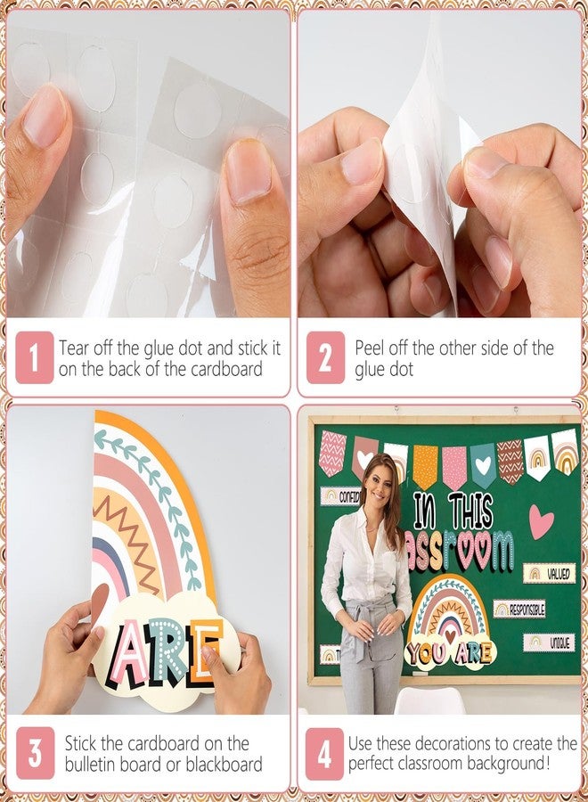 VABAMNA 32pcs Classroom Bulletin Board Decorations Set - Boho Rainbow Motivational Words Cutouts Bulletin Decorations for Teachers School Classroom Bulletin Board - Image 5