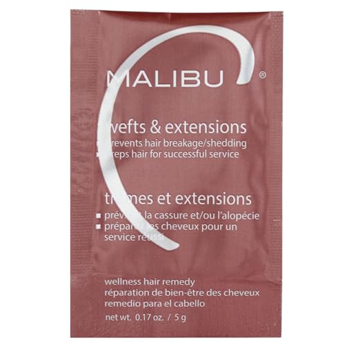 Malibu C Wefts & Extensions Wellness Hair Remedy (1 Packet) - Removes Build Up + Prevents Hair Breakage - Prepares Natural Hair for Hair Extension Application - Image 1