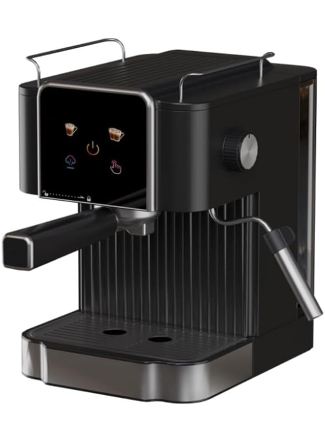جيرزون ماكينة صنع قهوة اسبريسو احترافية بقوة 20 بار مع عصا بخار لخفق الحليب وماكينة صنع قهوة اسبريسو وكابتشينو ولاتيه للاستخدام المنزلي وخزان مياه قابل للإزالة سعة 1.8 لتر باللون الأسود - Image 1
