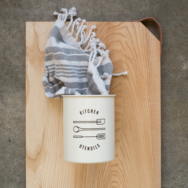 Now Designs Now Designs Powder-Coated Steel Utensil Crock  Ivory - Image 5