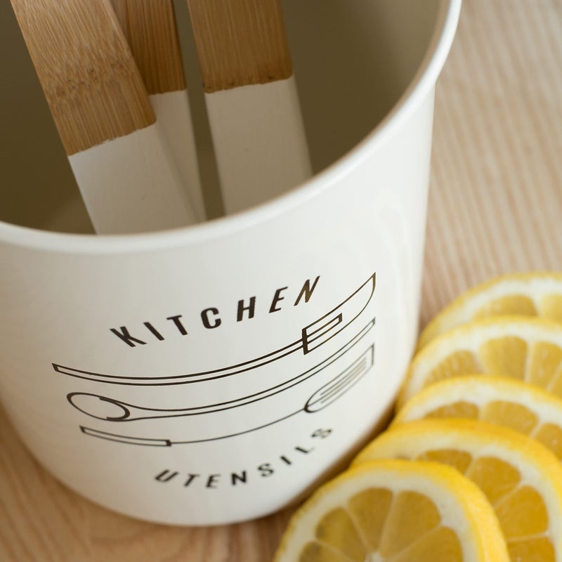 Now Designs Now Designs Powder-Coated Steel Utensil Crock  Ivory - Image 4