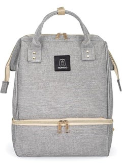 MOMIGO MOMIGO Breast Pump Backpack - Cooler and Moistureproof Bag Double Layer for Mother Outdoor Working Backpack with USB Charging Port, Large (Grey)  - Image 1