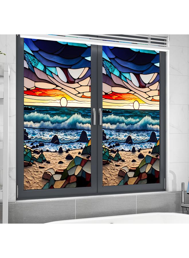 Bluejw BL128-139 Flower And Bird Landscape Electrostatic Glass Sticker PVC Glue-free Window Sticker Home Decorative Window Decorative Glass Sticker - Image 4