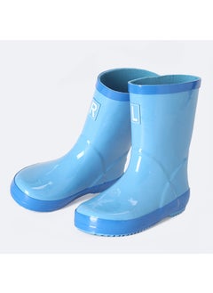 Generic Kids Rain Boots Non-Slip Reflective Waterproof Blue 