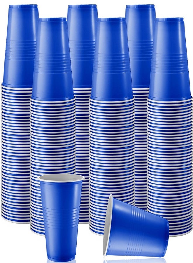 Potchen 144 Pcs Disposable Plastic Cups - 16 oz Party Tumblers, Tasting & Shot Cups (Dark Blue) - Image 1