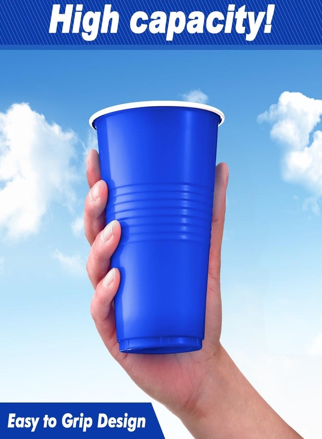 Potchen 144 Pcs Disposable Plastic Cups - 16 oz Party Tumblers, Tasting & Shot Cups (Dark Blue) - Image 4