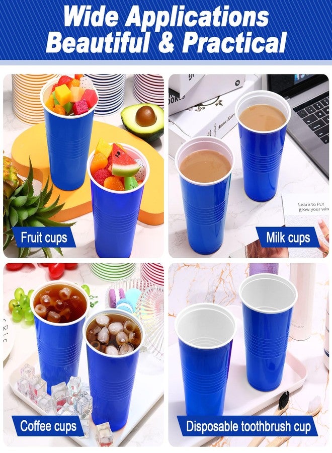 Potchen 144 Pcs Disposable Plastic Cups - 16 oz Party Tumblers, Tasting & Shot Cups (Dark Blue) - Image 5