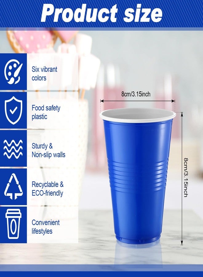 Potchen 144 Pcs Disposable Plastic Cups - 16 oz Party Tumblers, Tasting & Shot Cups (Dark Blue) - Image 3