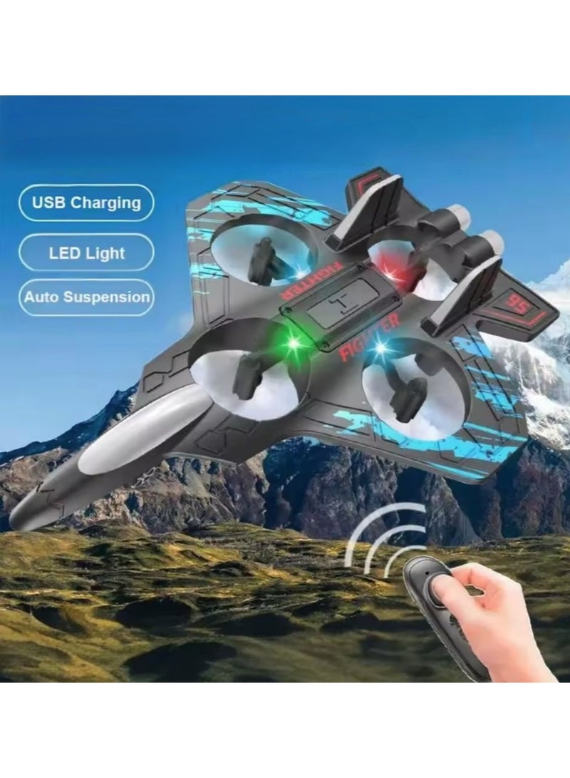 Foam Remote Control Foam Fighter Gravity Sensing Rechargeable Glider Flying Helicopter Toy Durable with Light  - Image 1