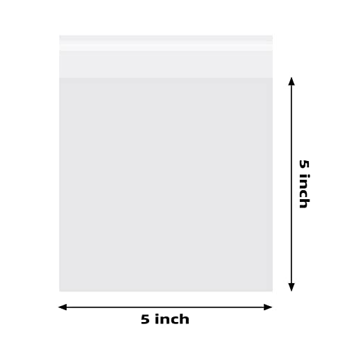Morepack 5x5 Inches Cookie Bags, 200 Pieces Clear Self Sealing Resealable Cellophane Bags - Image 2