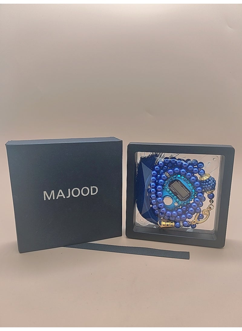 MAJOOD 99 Blue Prayer Beads Counter Gift Box Set - Image 2