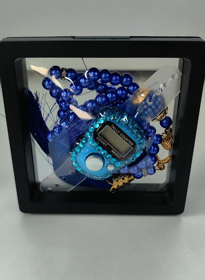 MAJOOD 99 Blue Prayer Beads Counter Gift Box Set - Image 3