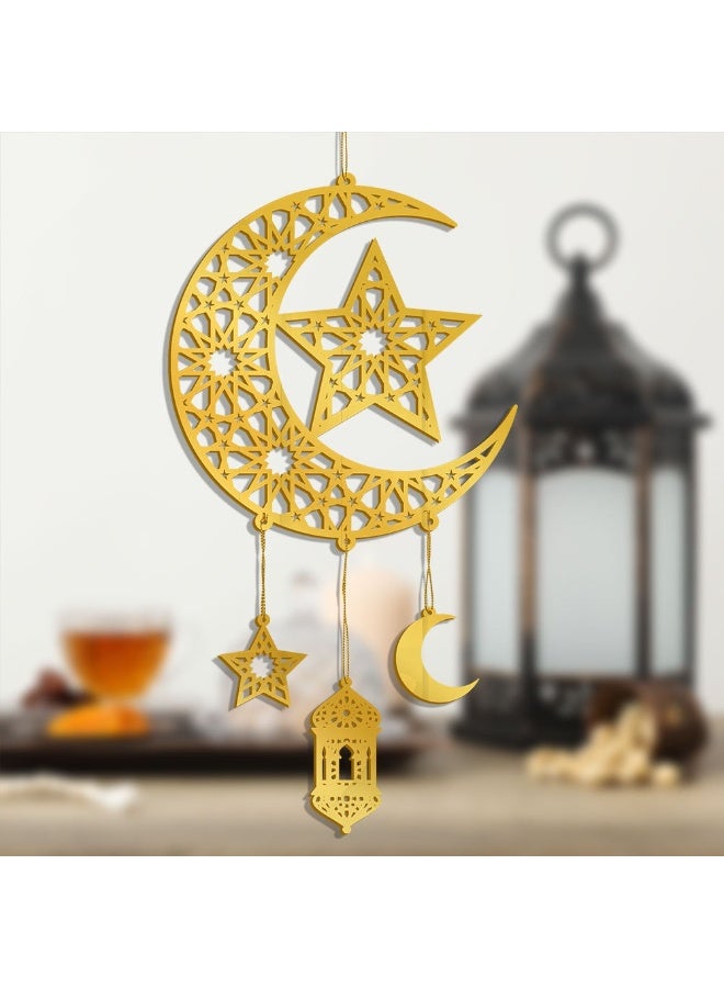 زينة رمضان للمنزل، معلقات رمضان، هدايا رمضان، قمر عيد الفطر، نجوم، معلقات لوحة - Image 3