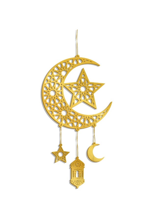 زينة رمضان للمنزل، معلقات رمضان، هدايا رمضان، قمر عيد الفطر، نجوم، معلقات لوحة - Image 1