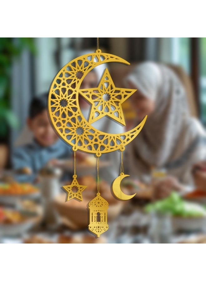 زينة رمضان للمنزل، معلقات رمضان، هدايا رمضان، قمر عيد الفطر، نجوم، معلقات لوحة - Image 4