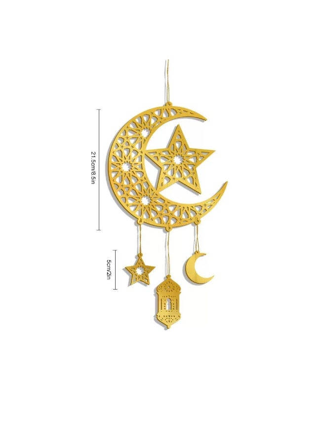 زينة رمضان للمنزل، معلقات رمضان، هدايا رمضان، قمر عيد الفطر، نجوم، معلقات لوحة - Image 5