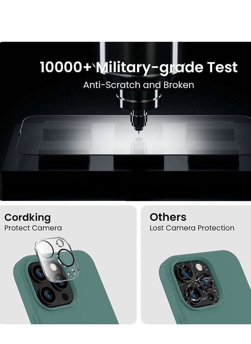 Raxoom Designed for iPhone 14 Pro Max Case, Silicone Phone Case with [2 Screen Protectors] + [2 Camera Lens Protectors] and Soft Anti-Scratch Microfiber Lining Inside, 6.7 inch, Midnight Green - Image 3