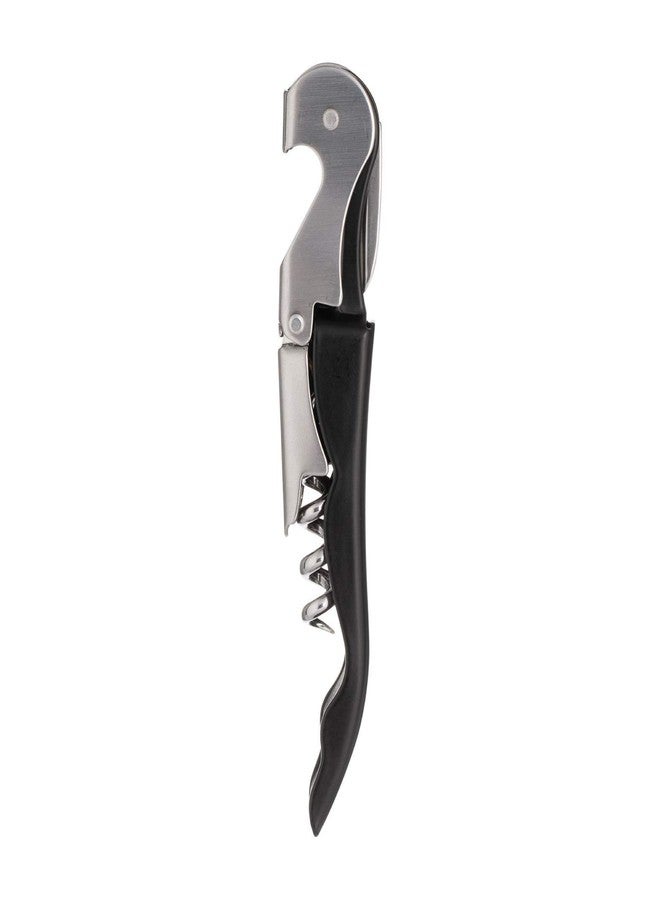 Viners Premium International Stainless Steel 2-Step Corkscrew and Bottle Opener, Barware Waiter’s Friend Classic | Black & Silver | Crafted in UK - Image 1