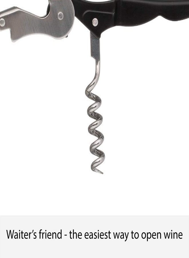 Viners Premium International Stainless Steel 2-Step Corkscrew and Bottle Opener, Barware Waiter’s Friend Classic | Black & Silver | Crafted in UK - Image 5
