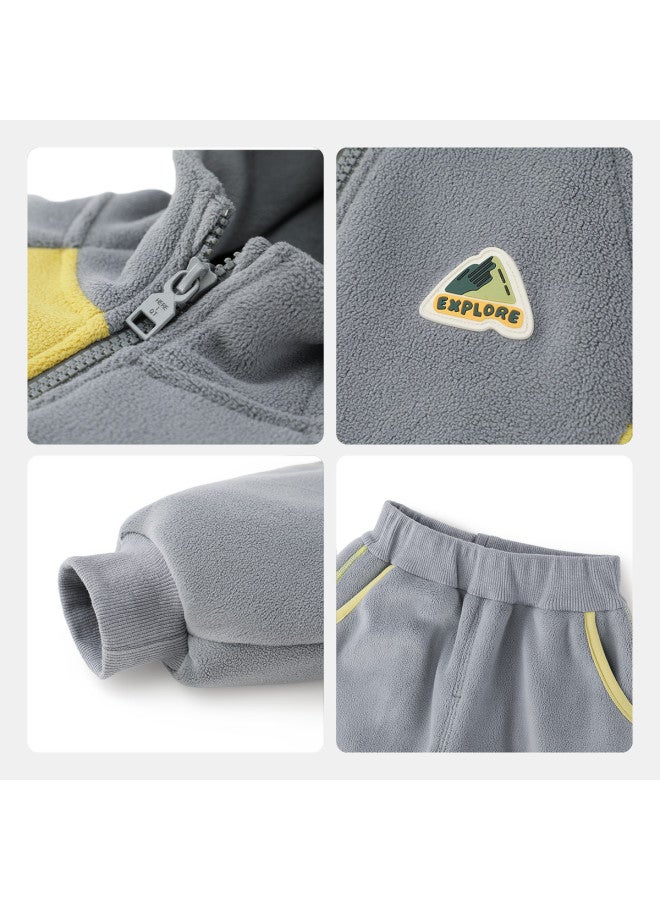 G Granule Fleece] Baby Fleece Set Boys Thickened Winter Style 2025 New Thermal Underwear - Image 5