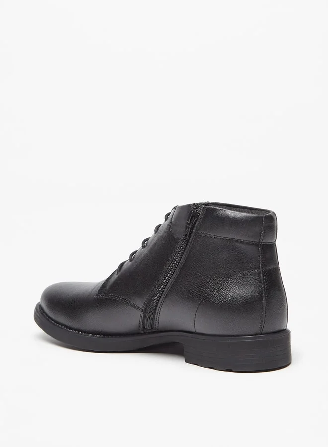 ال بي ال من شو اكسبرس Men Solid Chukka Boots with Zip Closure