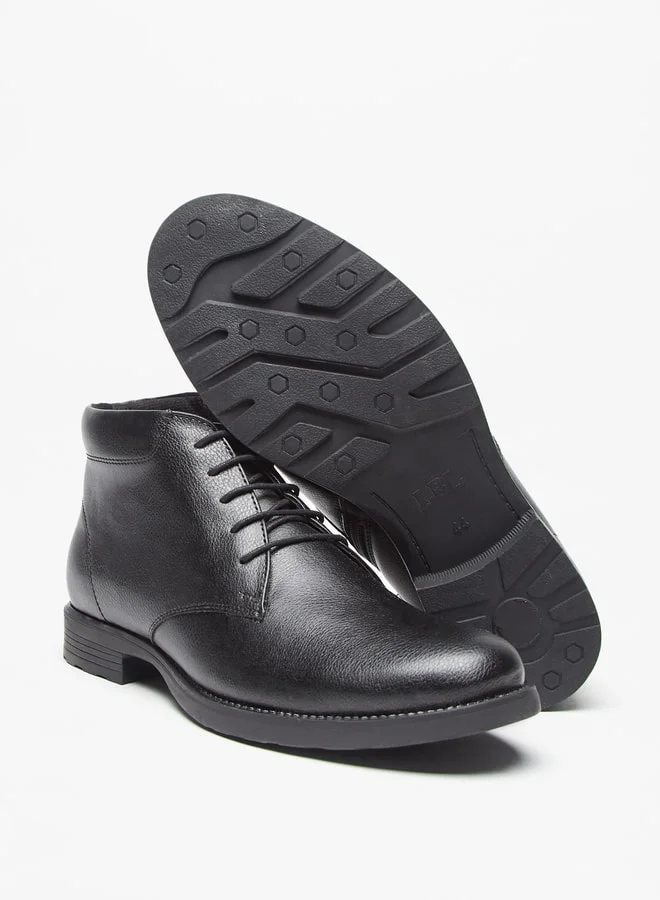 ال بي ال من شو اكسبرس Men Solid Chukka Boots with Zip Closure